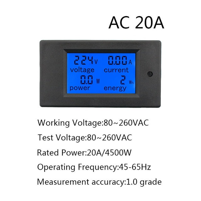 Digital LED Display Voltmeter Ammeter Wattmeter Power Energy Meter - KiwisLove