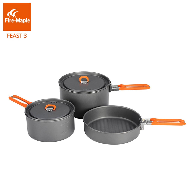 Fire Maple Feast  Picnic Pot Pan Set Foldable 2 Pots 1 Frypan FMC-F3 - KiwisLove