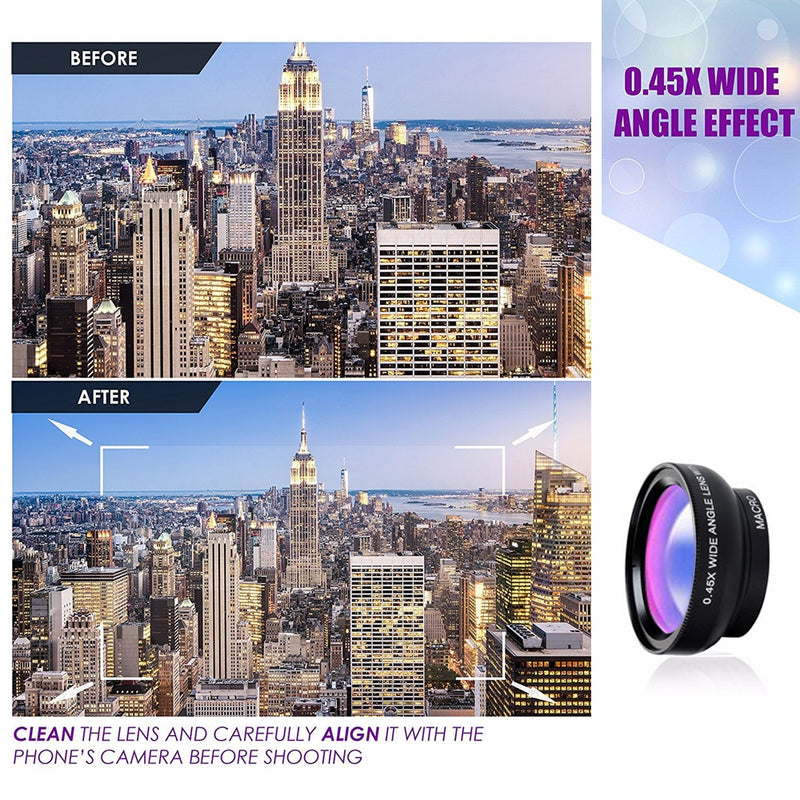 APEXEL Professional Phone camera lens 12.5x Macro Camera Photo HD 0.45x Super Wide Angle Lens For Samsung iPhone all smartphones - KiwisLove