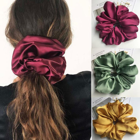 Scrunchies Big Rubber Hair Ties Elastic Hair Bands Girs Ponytail Holder - KiwisLove