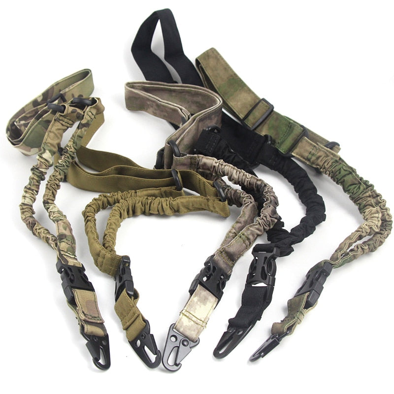 Tactical Gun Sling Single 1 Point Airsoft Heavy Duty Rifle Sling Military Nylon Bungee Belt - KiwisLove