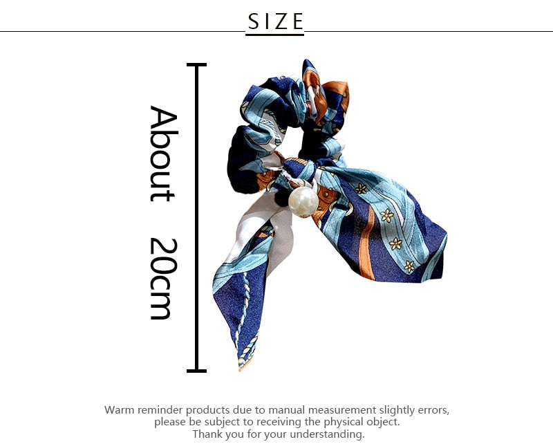 Vintage  Knot Pearls Elastic Hair Bands Sweet Headband Rubber Band Scrunchie - KiwisLove