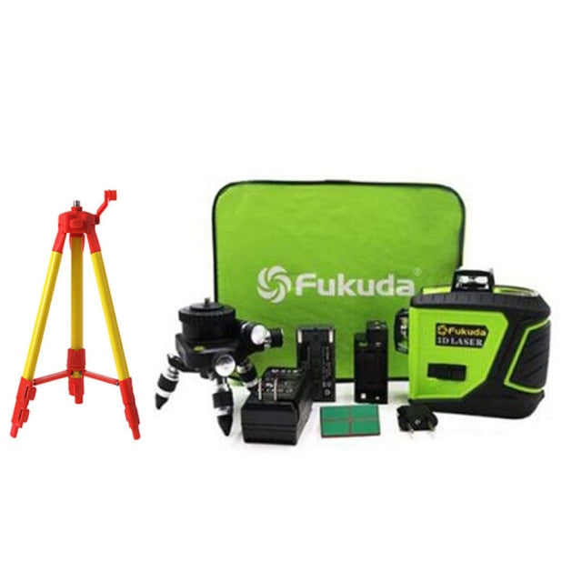 Fukuda Green laser level 3D 12Lines 360 Horizontal Vertical Cross Self-Leveling - KiwisLove