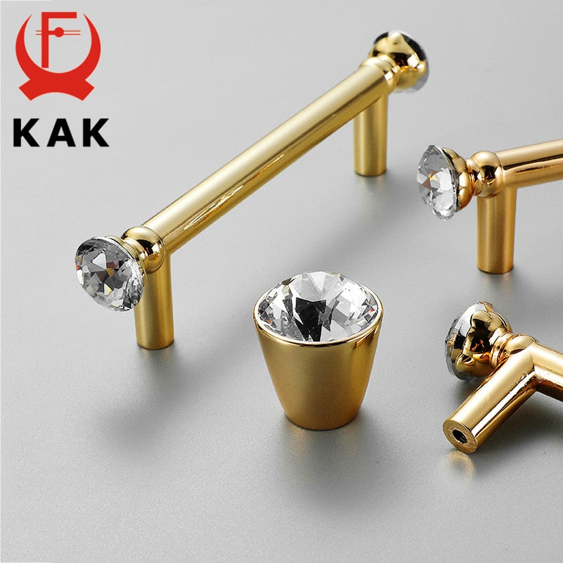Crystal Gold Cabinet Knobs and Handles - KiwisLove