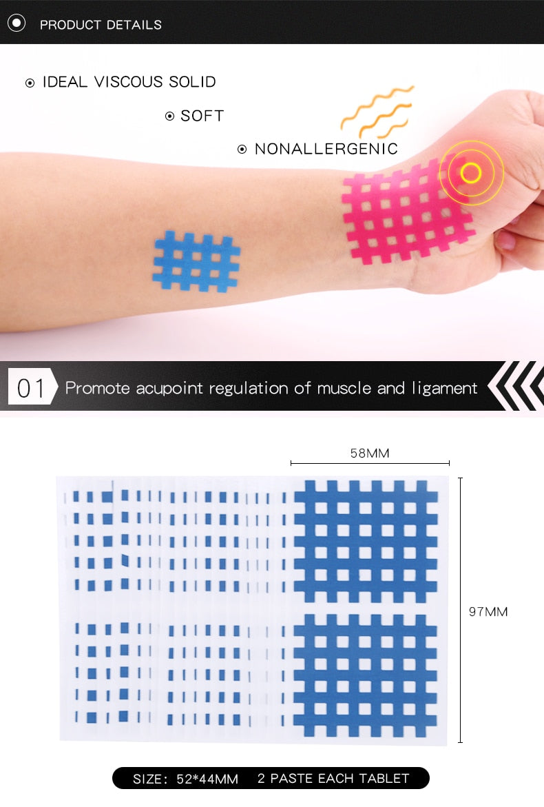 (Pack of 10 sheets) Kindmax Healthcare Spiral Cross Kinesiology Tape Physical Therapy Cross Tape for Pain Relief - KiwisLove