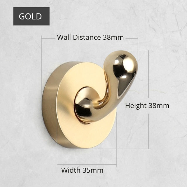 Zinc Alloy Gold Black Clothes Hook Hangers Wall Hook - KiwisLove