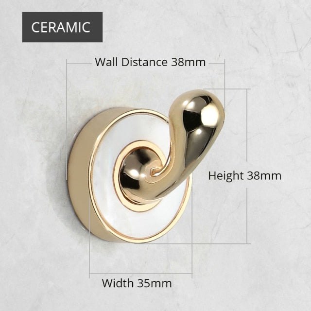 Zinc Alloy Gold Black Clothes Hook Hangers Wall Hook - KiwisLove