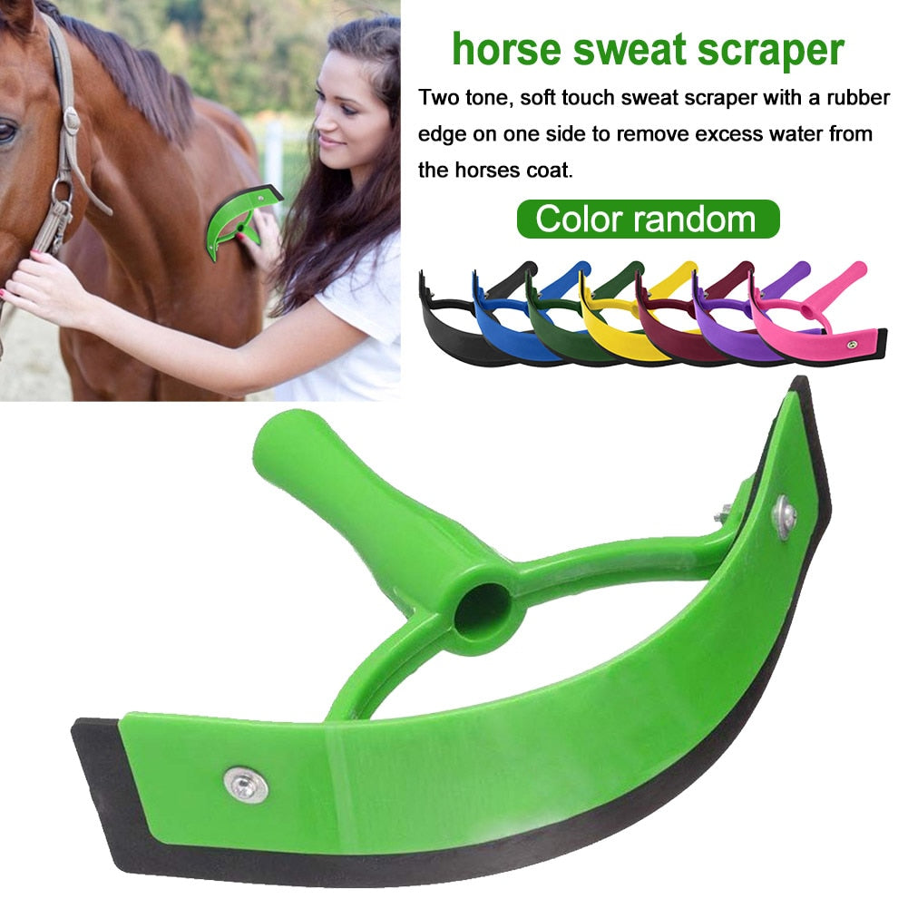 Color Randomly Soft Grip Horse Sweat Scraper Handheld Ergonomic Accessories Cleaning Non Slip Riding Outdoor PP Grooming Tool - KiwisLove
