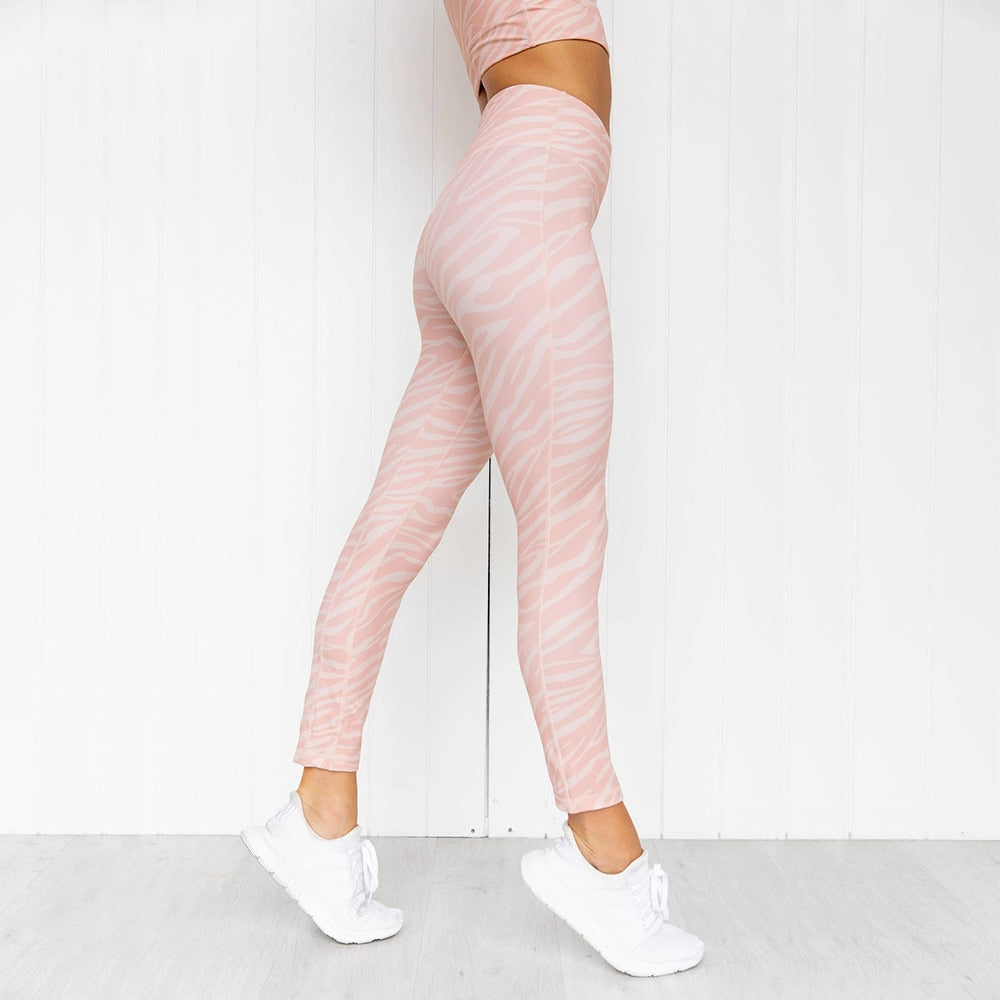 Women Yoga Suits Fitness Strip Digital Print Sets Woman Sportwear Gym Running Clothing 6 - KiwisLove