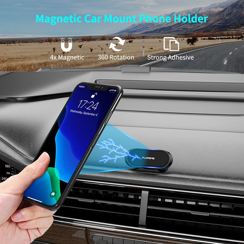 FLOVEME Magnetic Car Phone Holder 360 Degree Mini Strip Shape Stand - KiwisLove