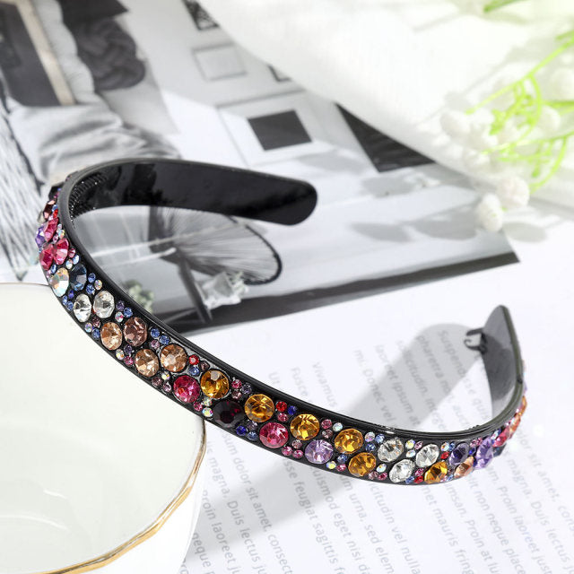 Crystal Headbands Fashion Hair Hoop Bands Bezel Luxurious Rhinestones Sponge - KiwisLove