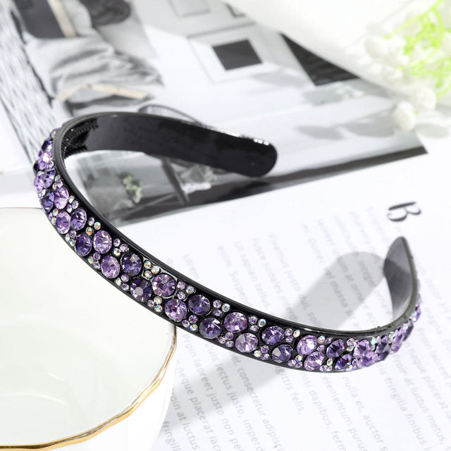 Crystal Headbands Fashion Hair Hoop Bands Bezel Luxurious Rhinestones Sponge - KiwisLove