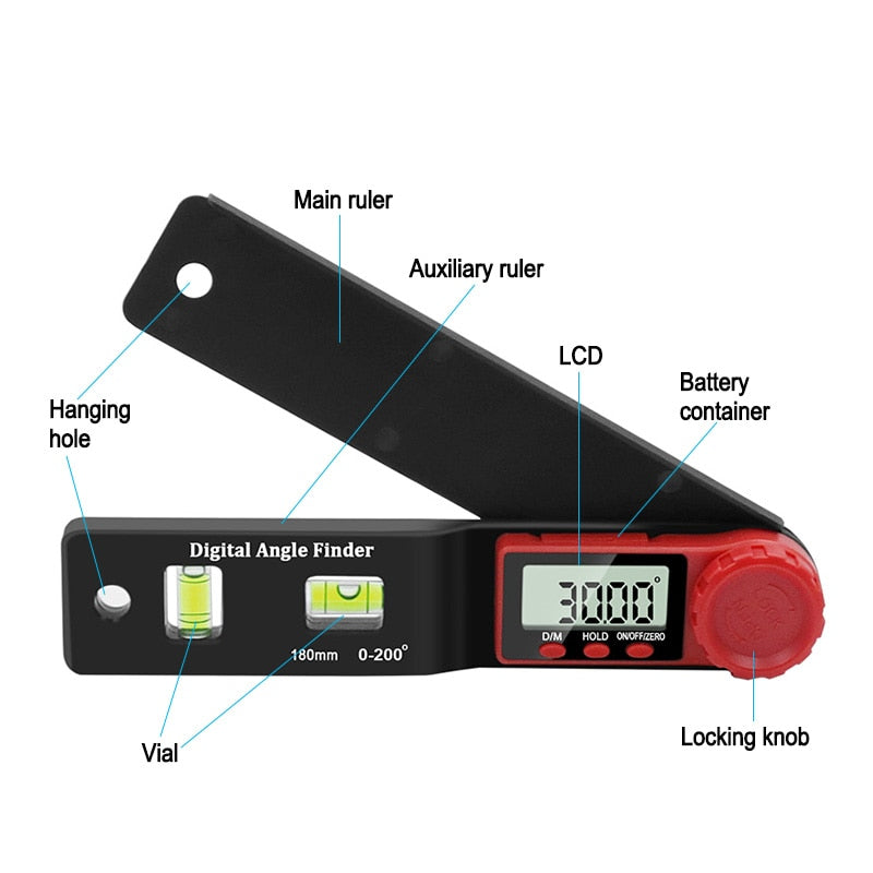 Digital Protractor Angle Finder Inclinometer Level 360 degree - KiwisLove