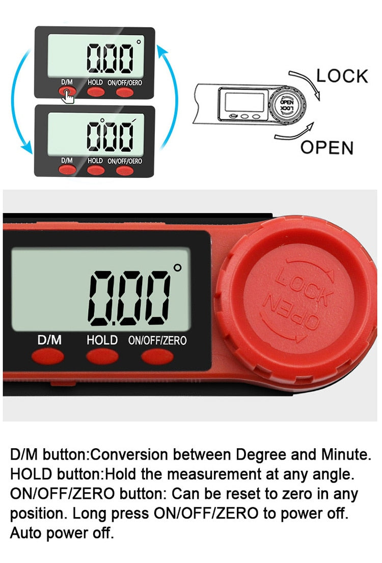 Digital Protractor Angle Finder Inclinometer Level 360 degree - KiwisLove