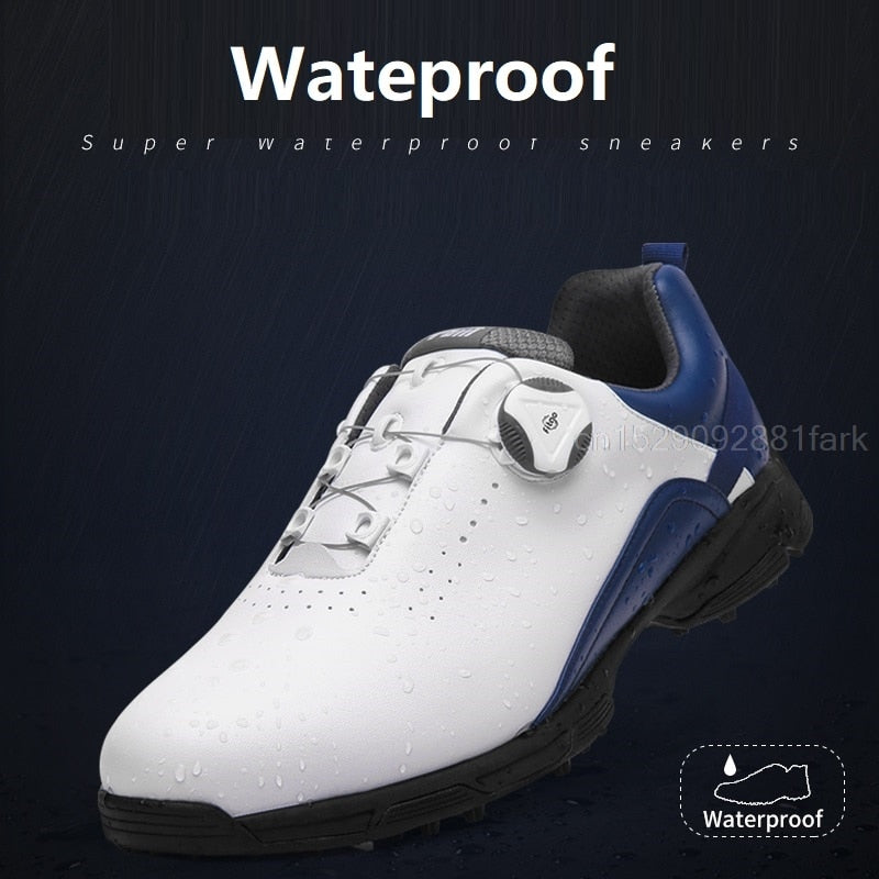 Pgm Waterproof Sneakers Mens Golf Shoes Breathable Non-Slip Rotating Buckle - KiwisLove