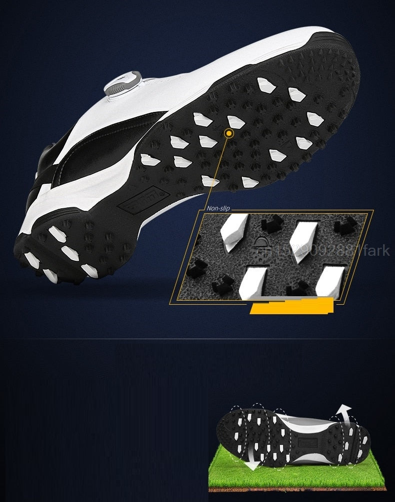 Pgm Waterproof Sneakers Mens Golf Shoes Breathable Non-Slip Rotating Buckle - KiwisLove