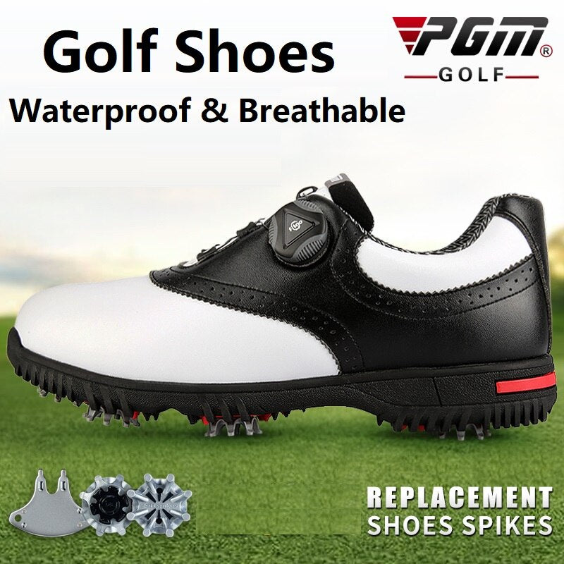 PGM Men Golf Shoes Waterproof  Rotating Buckles Anti-slip Sneakers - KiwisLove