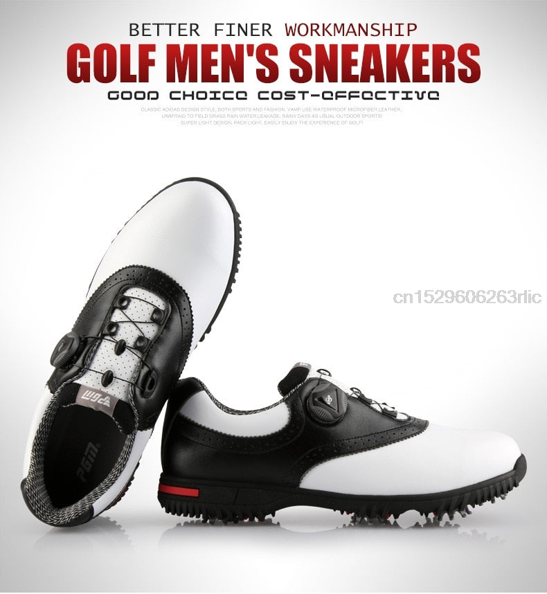PGM Men Golf Shoes Waterproof  Rotating Buckles Anti-slip Sneakers - KiwisLove