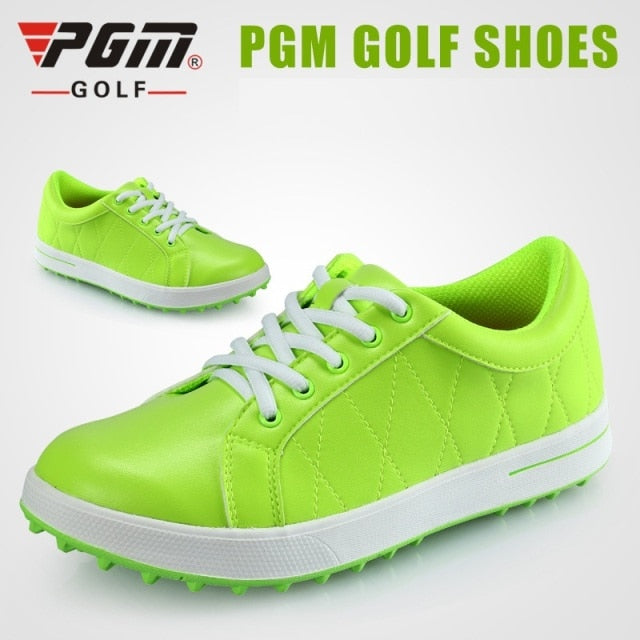 PGM Women Golf Shoes Breathable Microfiber Leather Waterproof Spikes Anti-slip - KiwisLove