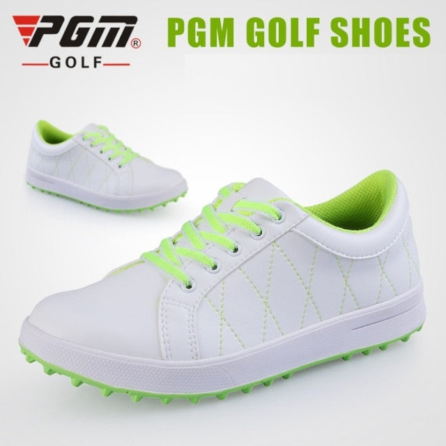 PGM Women Golf Shoes Breathable Microfiber Leather Waterproof Spikes Anti-slip - KiwisLove