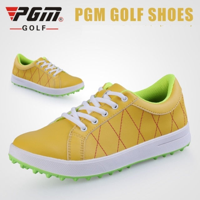 PGM Women Golf Shoes Breathable Microfiber Leather Waterproof Spikes Anti-slip - KiwisLove