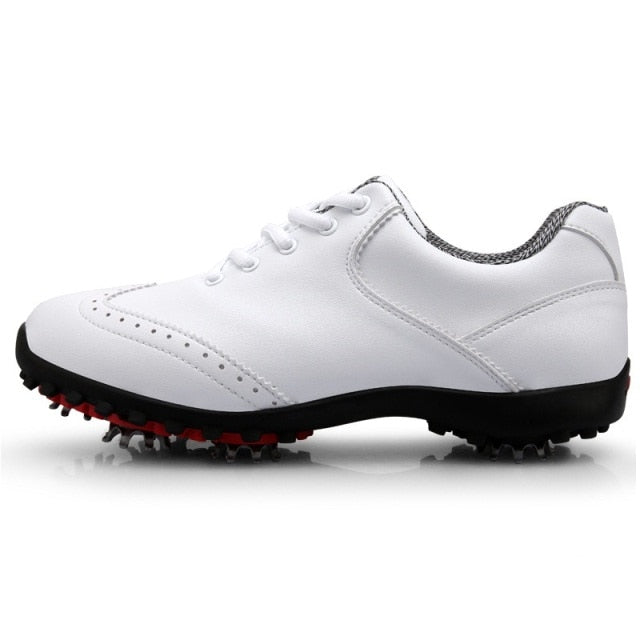 Golf Shoes Womens White Fashion Sports Shoes Waterproof Non-slip Training Shoes Ladies Active Nail Soles Breathable Sneakers - KiwisLove
