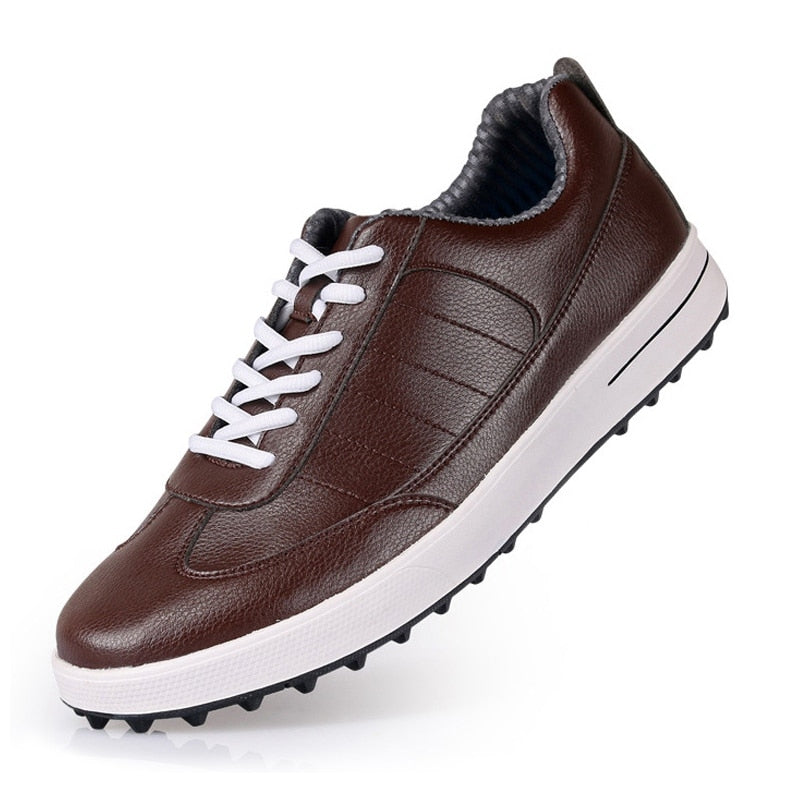 PGM Men's Golf Shoes Genuine Leather Waterproof Anti-slip Spikes Sneaker - KiwisLove