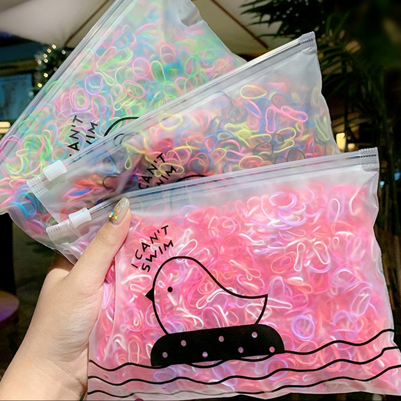 1000PCS  Girls  Ring Disposable Elastic Hair Bands Children Scrunchies Ponytail Holder - KiwisLove