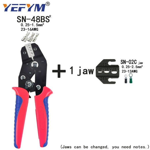 Crimping Pliers Set SN-48BS(=SN-48B+SN-28B) Jaw Kit for 2.8 4.8 6.3 VH3.96/Tube/Insulation Terminals Electrical Clamp Min Tools - KiwisLove