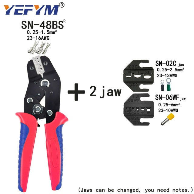Crimping Pliers Set SN-48BS(=SN-48B+SN-28B) Jaw Kit for 2.8 4.8 6.3 VH3.96/Tube/Insulation Terminals Electrical Clamp Min Tools - KiwisLove