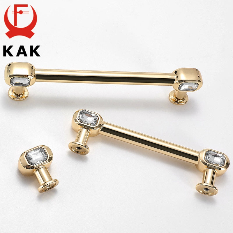 KAK Crystal Glass Knob Cupboard Drawer Pull Kitchen Cabinet Door Handle - KiwisLove
