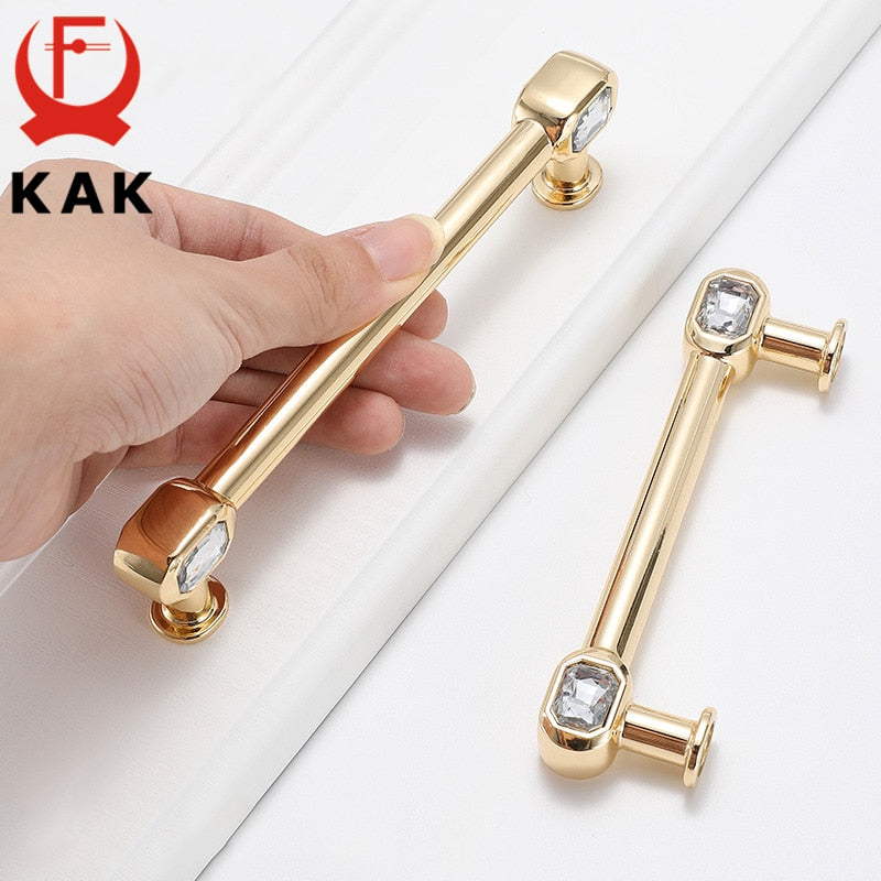 KAK Crystal Glass Knob Cupboard Drawer Pull Kitchen Cabinet Door Handle - KiwisLove