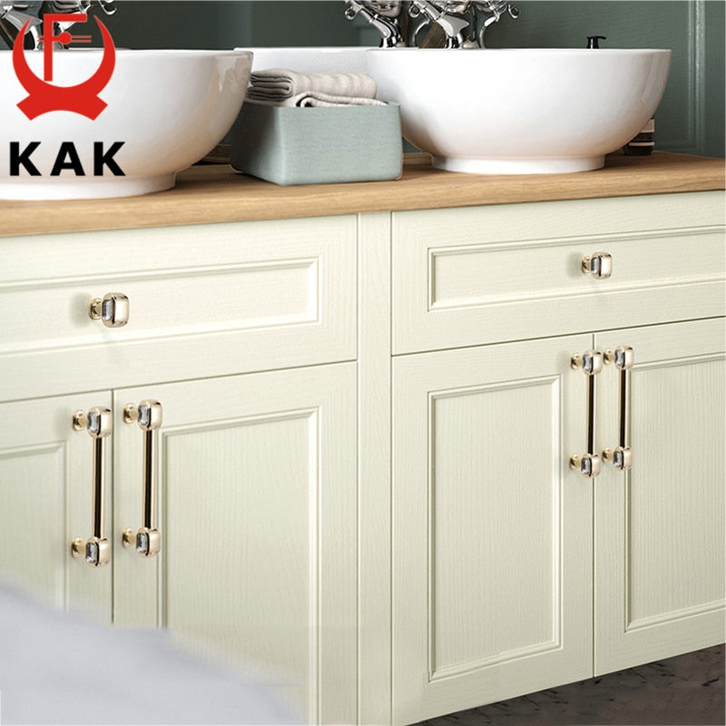 KAK Crystal Glass Knob Cupboard Drawer Pull Kitchen Cabinet Door Handle - KiwisLove
