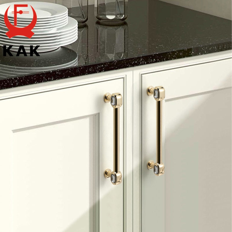 KAK Crystal Glass Knob Cupboard Drawer Pull Kitchen Cabinet Door Handle - KiwisLove