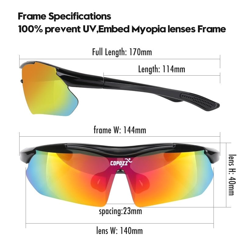 COPOZZ Cycling Glasses Mountain Bike Bicycle Cycling Sunglasses MTB - KiwisLove