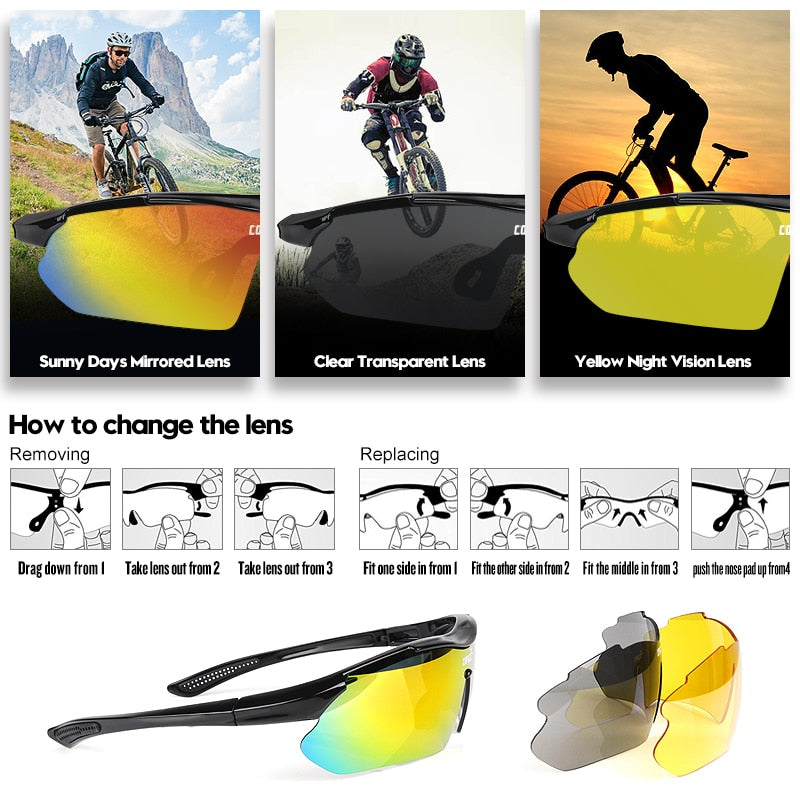 COPOZZ Cycling Glasses Mountain Bike Bicycle Cycling Sunglasses MTB - KiwisLove
