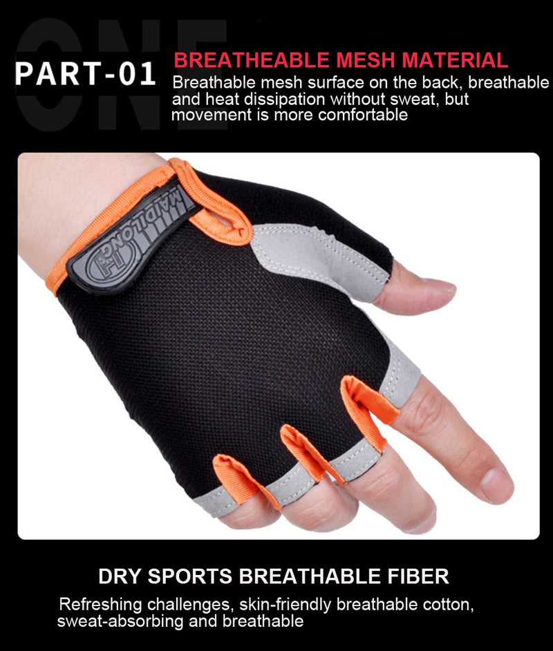 Cycling Anti-slip Anti-sweat  Half Finger Gloves Breathable - KiwisLove