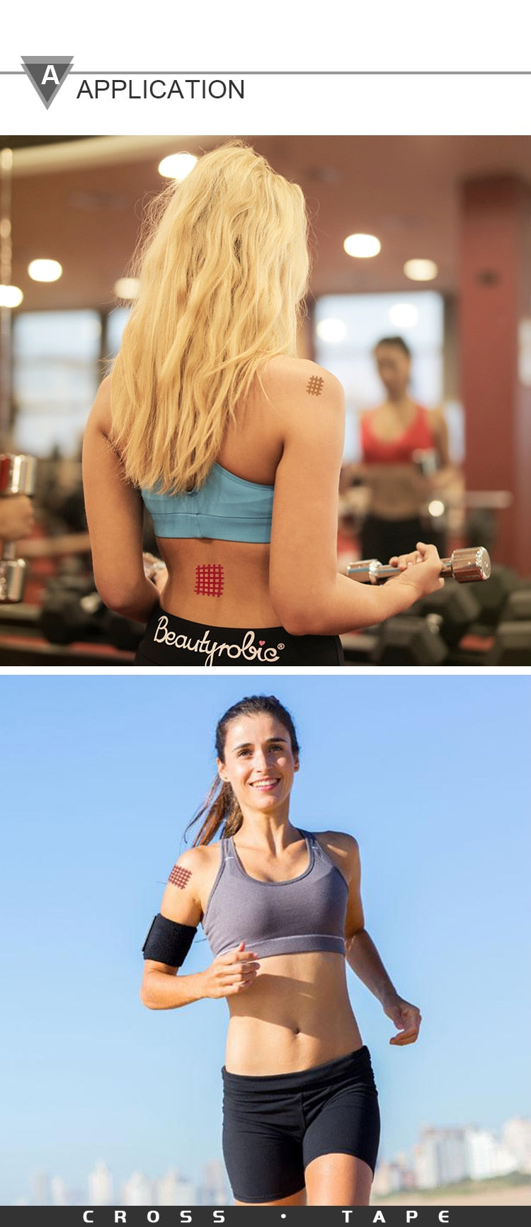 (Pack of 10 sheets) Kindmax Healthcare Spiral Cross Kinesiology Tape Physical Therapy Cross Tape for Pain Relief - KiwisLove