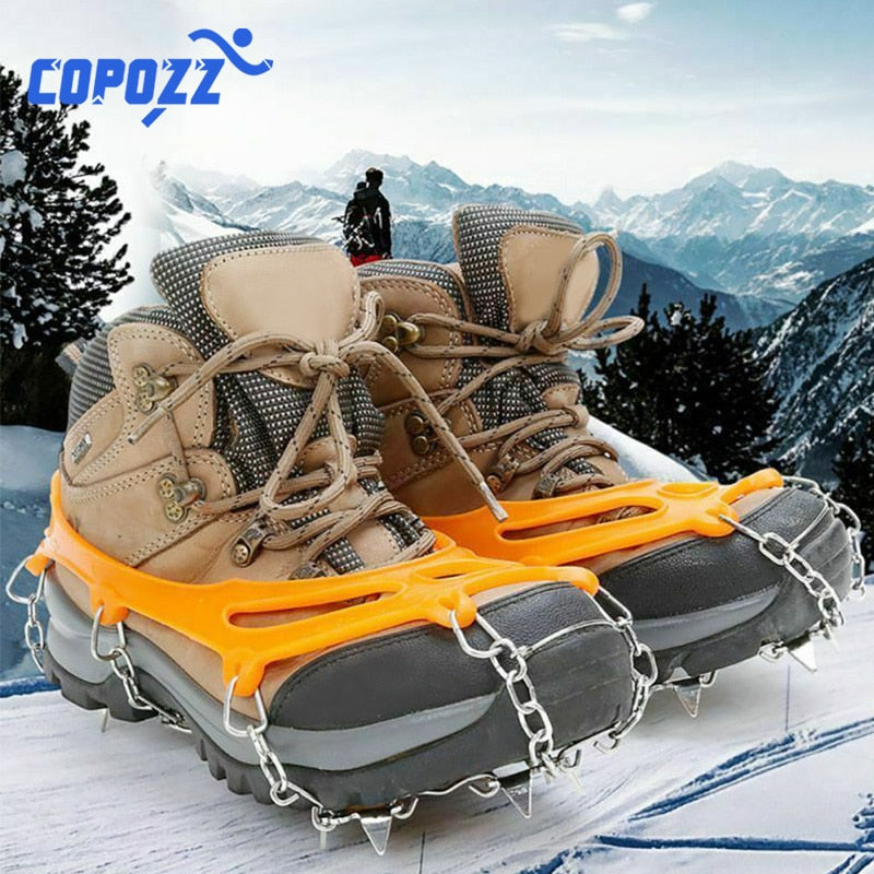 Climbing Anti-slip Crampons 19 Teeth Ice  Hiking Skiing Snowshoes Cover - KiwisLove