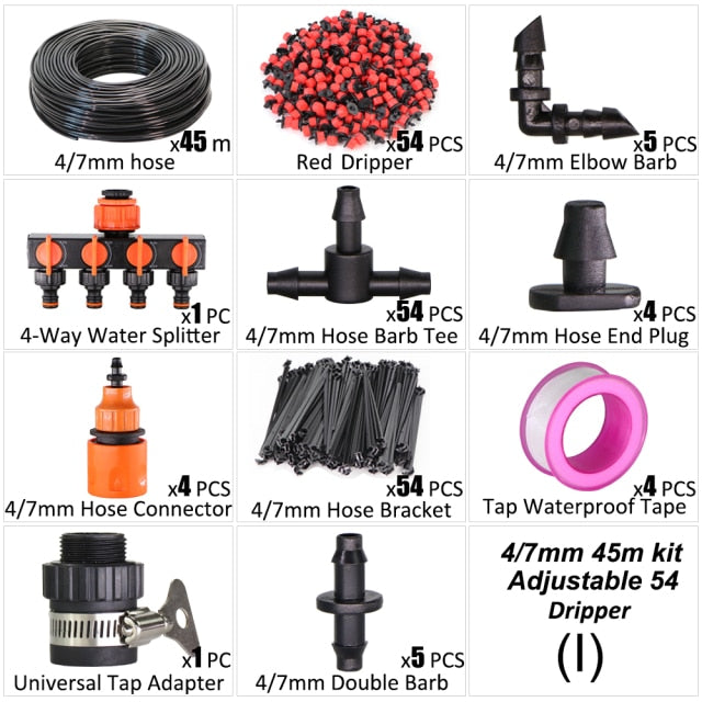5-50m DIY 4/7mm Hose Drip Irrigation Plant Cooling Watering Kit - KiwisLove
