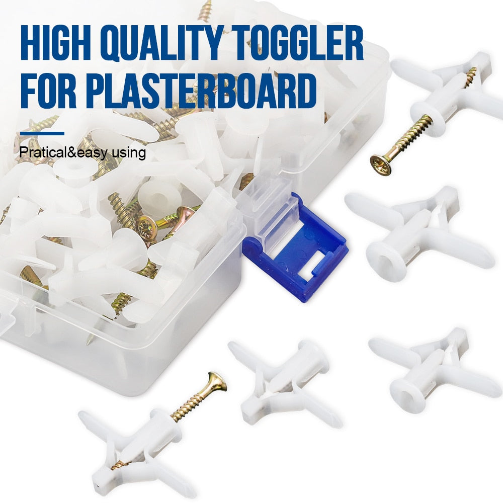 NINDEJIN 60pcs/set plastic drywall anchor wall anchor plug with self tapping - KiwisLove