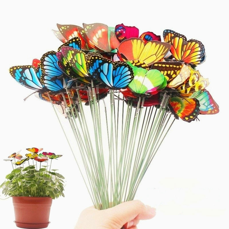 Butterflies Garden Yard Planter Colorful Whimsical Butterfly Stakes - KiwisLove