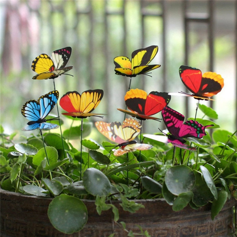Butterflies Garden Yard Planter Colorful Whimsical Butterfly Stakes - KiwisLove