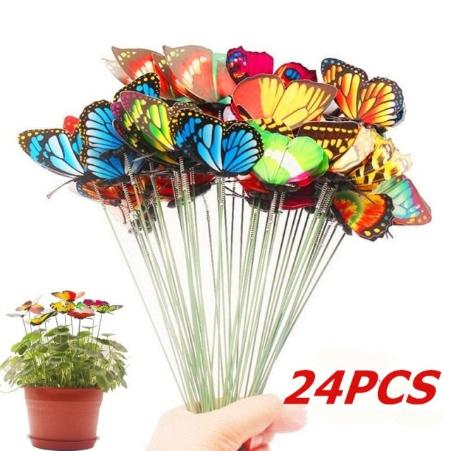 Butterflies Garden Yard Planter Colorful Whimsical Butterfly Stakes - KiwisLove
