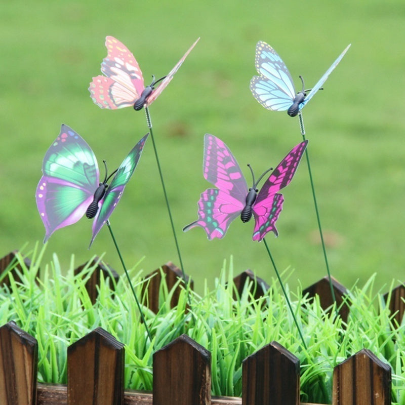 Butterflies Garden Yard Planter Colorful Whimsical Butterfly Stakes - KiwisLove
