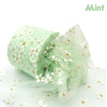 6cm 25Yards Floret Tulle Daisy Ribbon Roll DIY Handmade Craft Hair Ornament Baking cherry blossoms Printed Mesh Fabric Supplies - KiwisLove