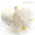 6cm 25Yards Floret Tulle Daisy Ribbon Roll DIY Handmade Craft Hair Ornament Baking cherry blossoms Printed Mesh Fabric Supplies - KiwisLove