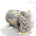 6cm 25Yards Floret Tulle Daisy Ribbon Roll DIY Handmade Craft Hair Ornament Baking cherry blossoms Printed Mesh Fabric Supplies - KiwisLove