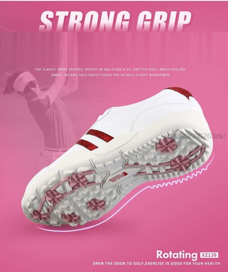 PGM Women Golf Shoes Anti-slip Breathable Sneakers Super Fiber Waterproof - KiwisLove