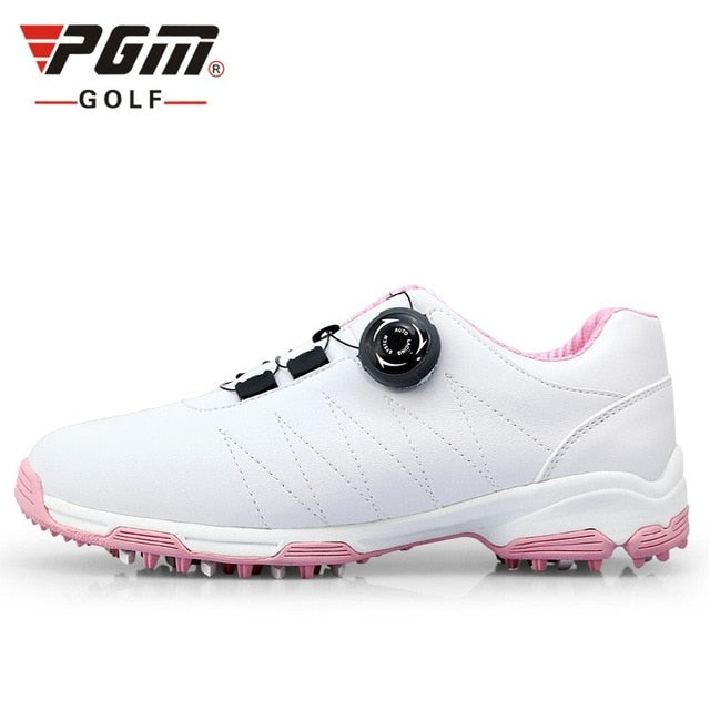 Women'S Golf Shoes Leather Slip Resistant Waterproof Sneakers Spikes Nail Breathable Lightweight - KiwisLove